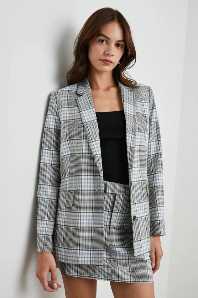 Rails Jackets and Coats Women STANTON BLAZER Cocoa Sky Check