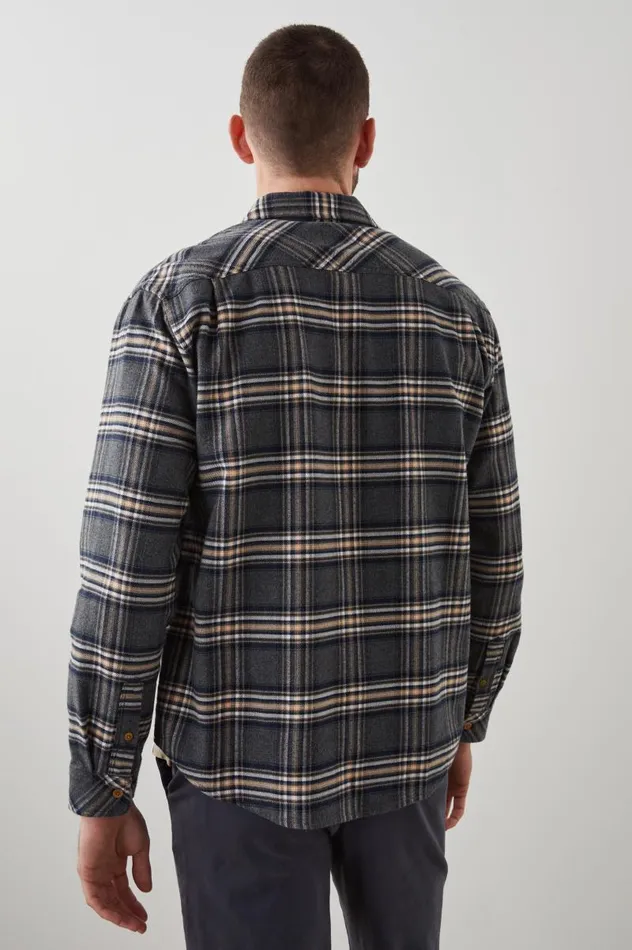 Rails Shirts Men FORREST SHIRT Charcoal Foundation Melange