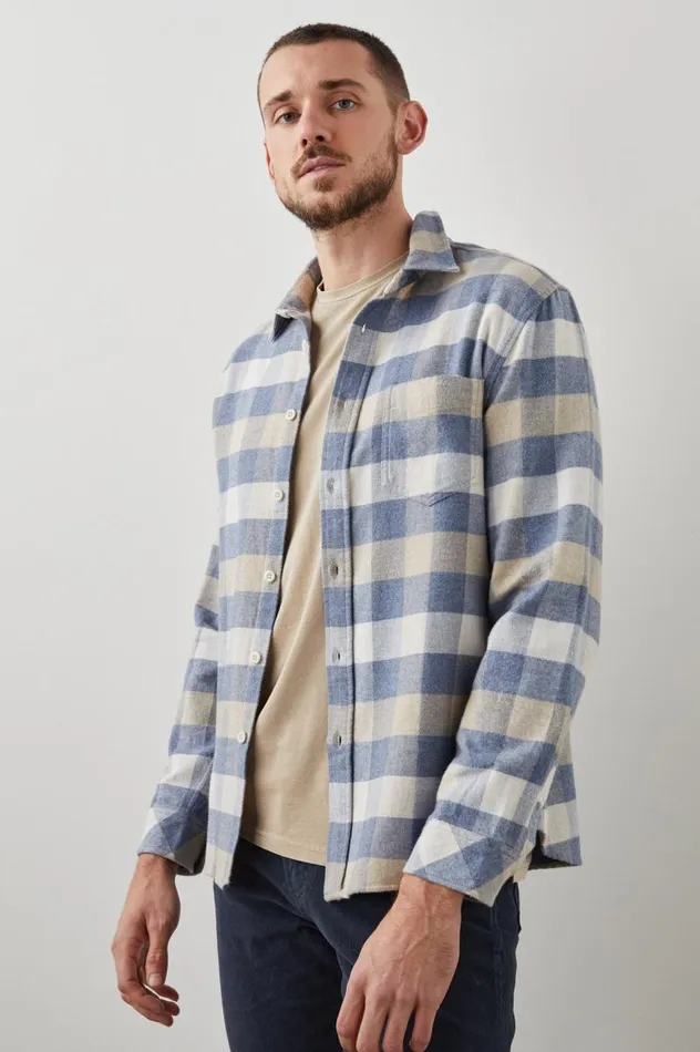 Rails Shirts Men FORREST SHIRT Mist Birch Oat Heather