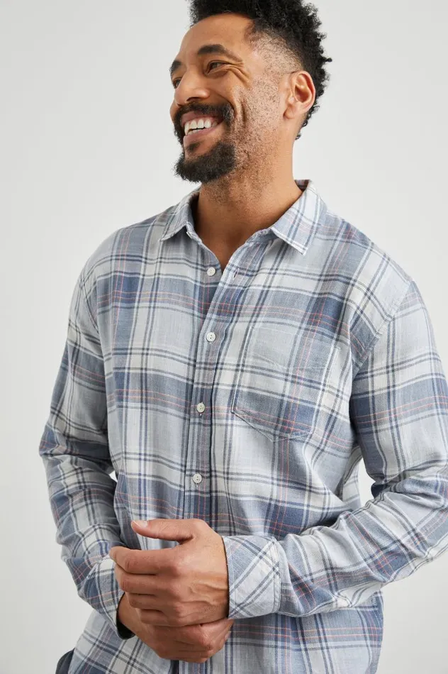 Rails Shirts Men WYATT SHIRT Sliph Stream Nimbus
