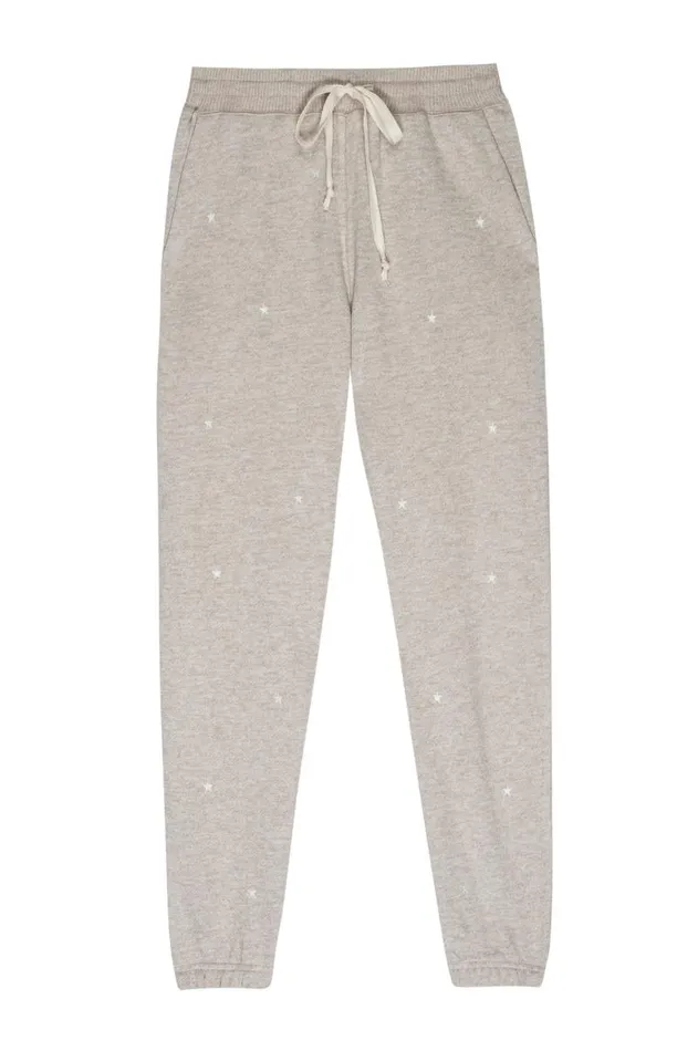 Rails Sleepwear and Lounge Women KINGSTON SWEATPANT Heather Brown Embroidered Stars