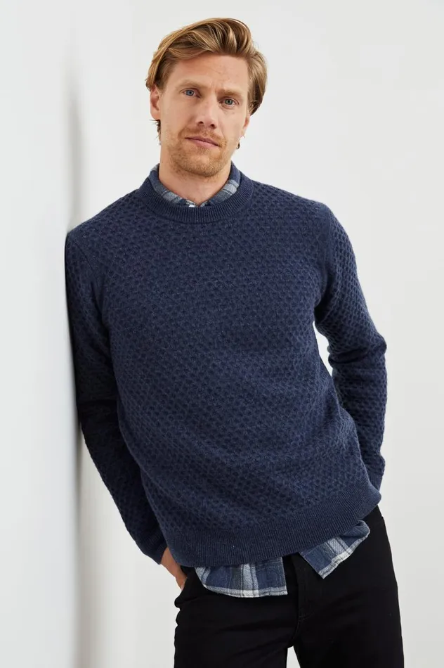 Rails Sweaters Men CARRICK SWEATER Navy Heather