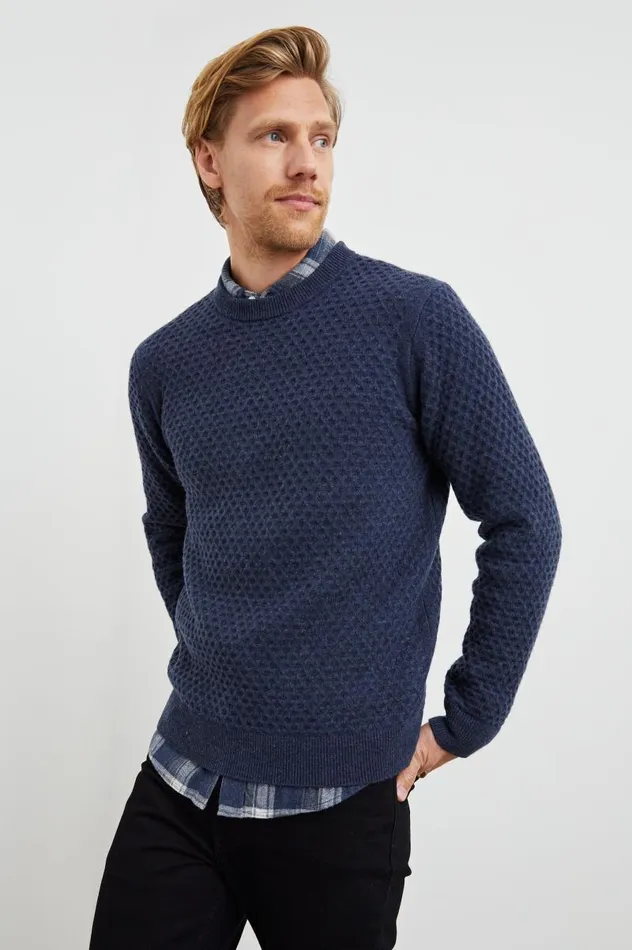 Rails Sweaters Men CARRICK SWEATER Navy Heather