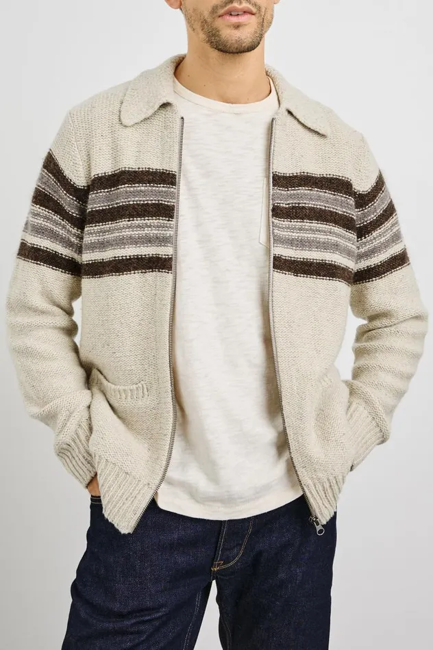 Rails Sweaters Men SELDON CARDIGAN Oat Tar