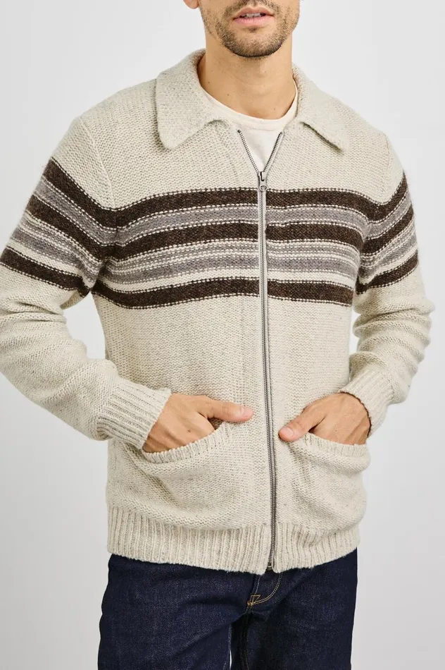 Rails Sweaters Men SELDON CARDIGAN Oat Tar