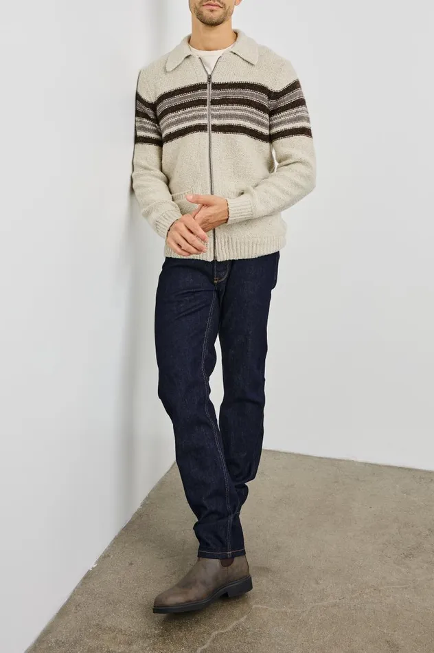 Rails Sweaters Men SELDON CARDIGAN Oat Tar