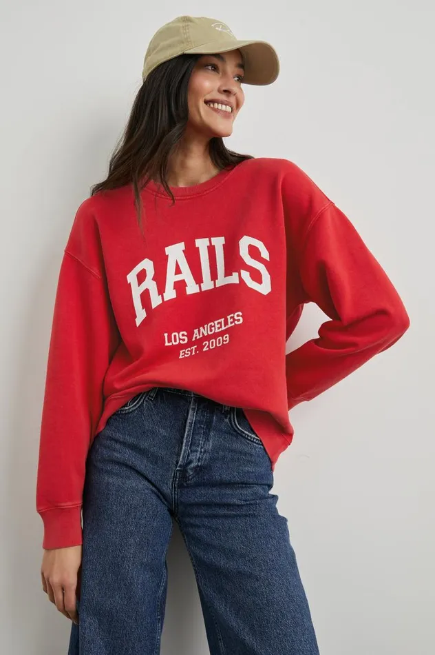 Rails Sweaters Women ANNIVERSARY SWEATSHIRT Washed Red