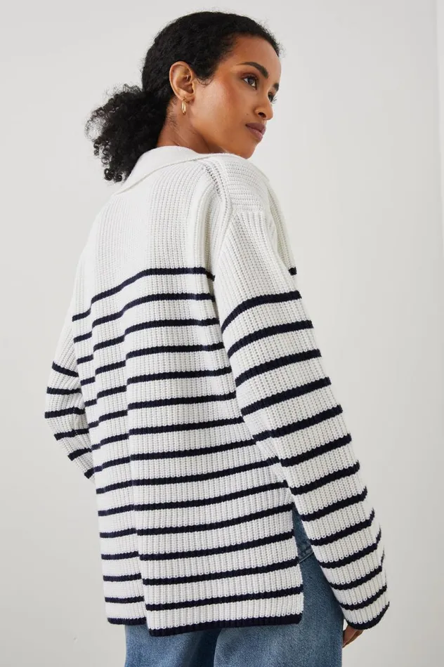 Rails Sweaters Women HARRIS SWEATER White Navy Stripe