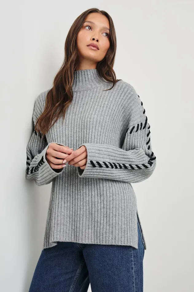 Rails Sweaters Women LIAM SWEATER Heather Grey