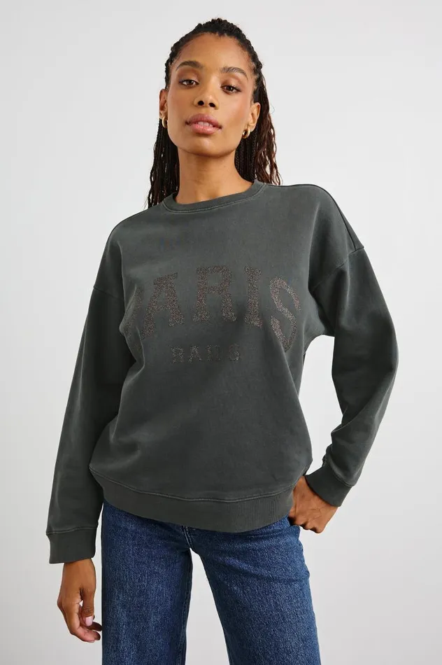 Rails Sweaters Women THE VARSITY SWEATSHIRT Paris Glitter