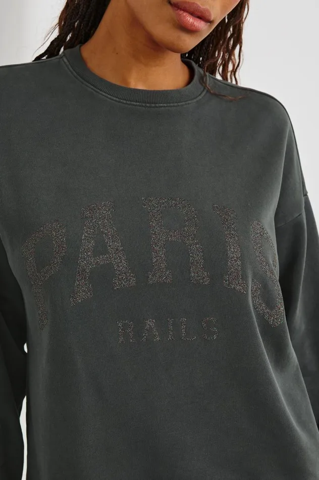 Rails Sweaters Women THE VARSITY SWEATSHIRT Paris Glitter
