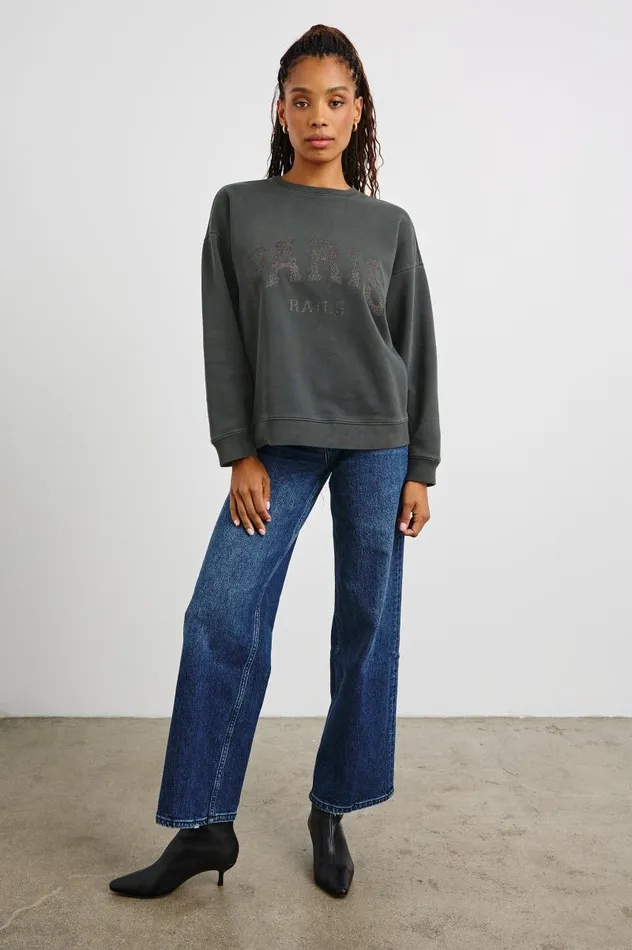 Rails Sweaters Women THE VARSITY SWEATSHIRT Paris Glitter