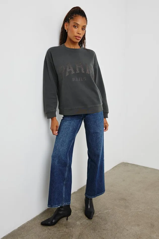 Rails Sweaters Women THE VARSITY SWEATSHIRT Paris Glitter