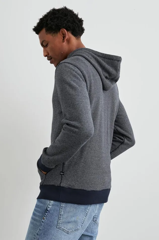 Rails Sweatshirts and Hoodies Men CALVIN HOODIE Navy Cream Stripe
