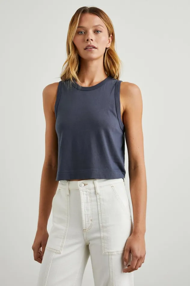 Rails Tees and Tanks Women THE BOXY TANK Navy