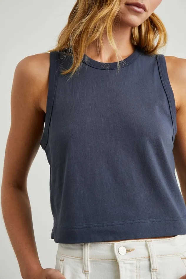 Rails Tees and Tanks Women THE BOXY TANK Navy