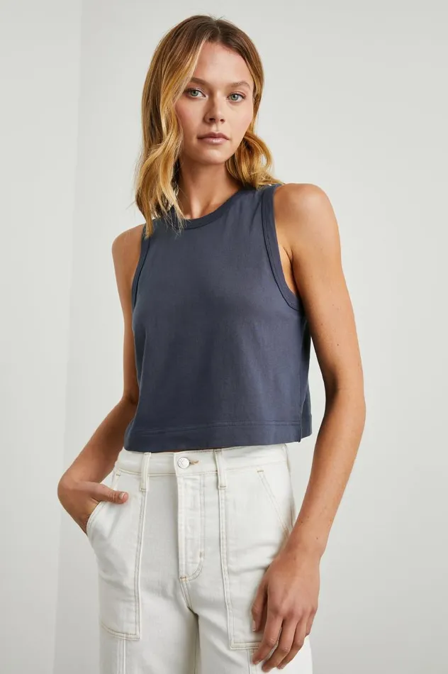 Rails Tees and Tanks Women THE BOXY TANK Navy