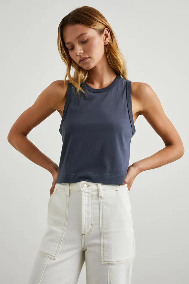 Rails Tees and Tanks Women THE BOXY TANK Navy
