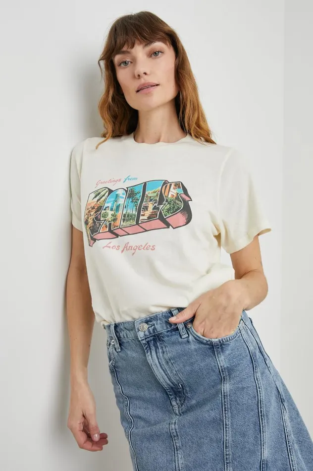 Rails Tops Women BOYFRIEND TSHIRT Rails Los Angeles Ecru