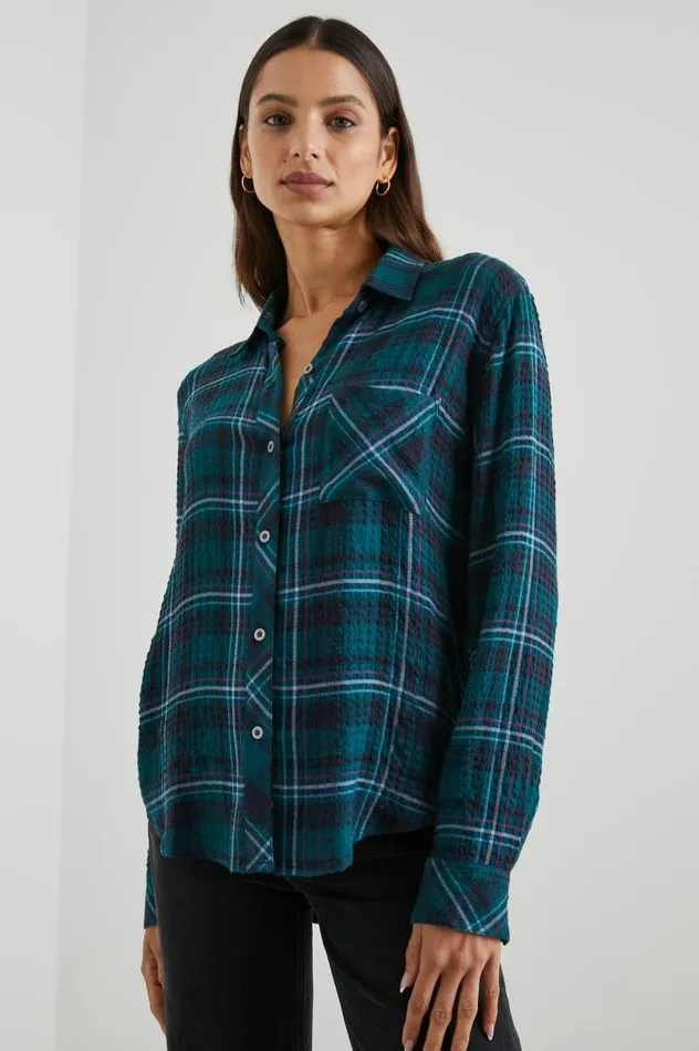 Rails Tops Women BRADY SHIRT Pine Fuchsia