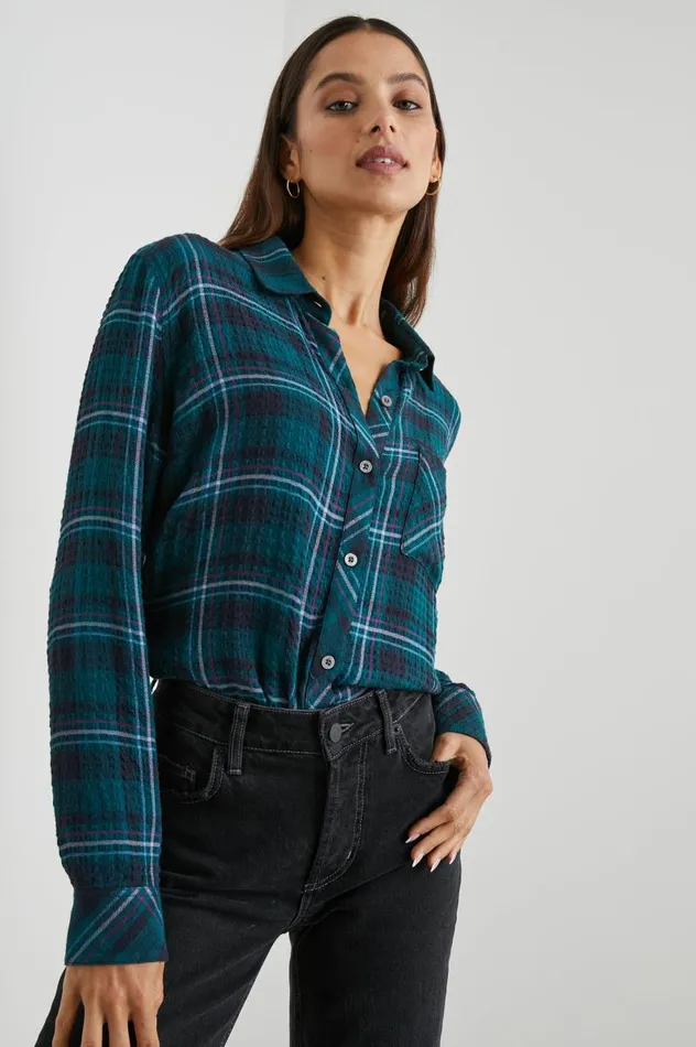 Rails Tops Women BRADY SHIRT Pine Fuchsia