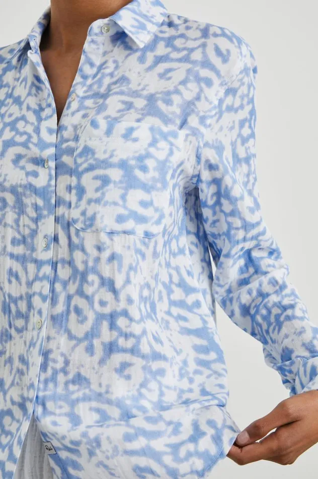 Rails Tops Women ELLIS SHIRT Blue Diffused Cheetah