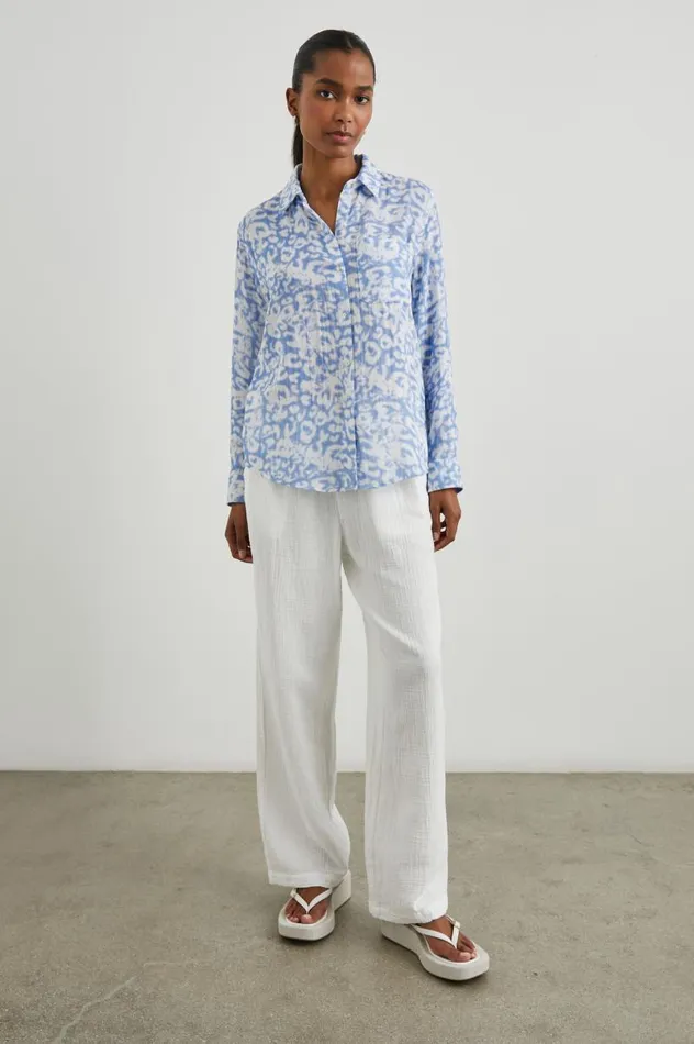 Rails Tops Women ELLIS SHIRT Blue Diffused Cheetah
