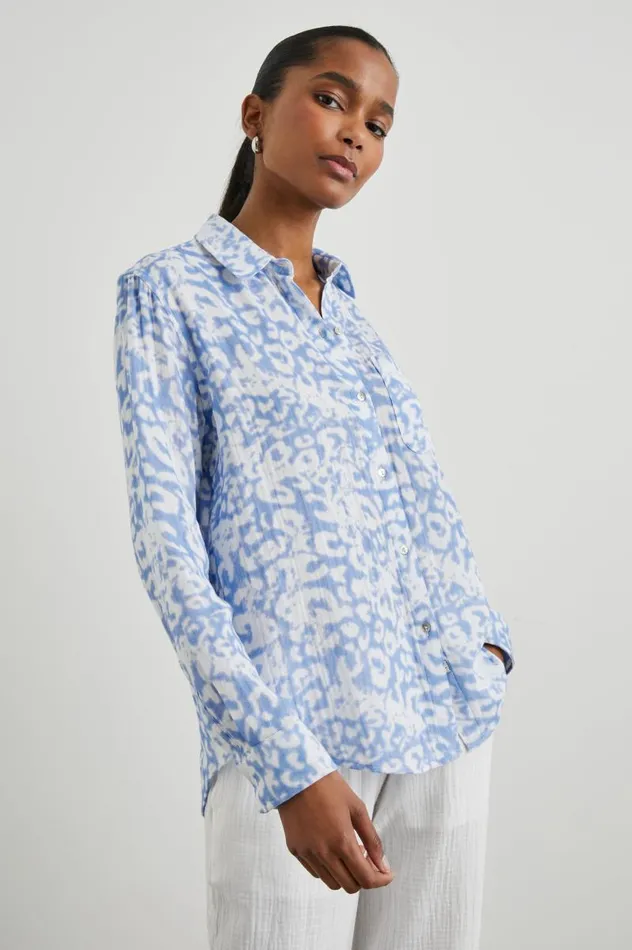 Rails Tops Women ELLIS SHIRT Blue Diffused Cheetah