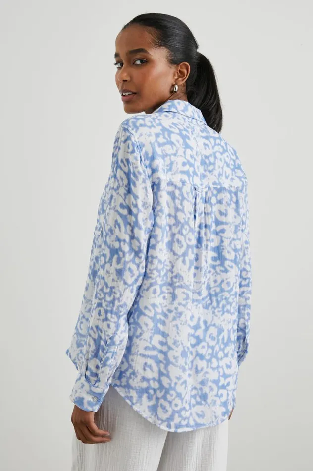 Rails Tops Women ELLIS SHIRT Blue Diffused Cheetah