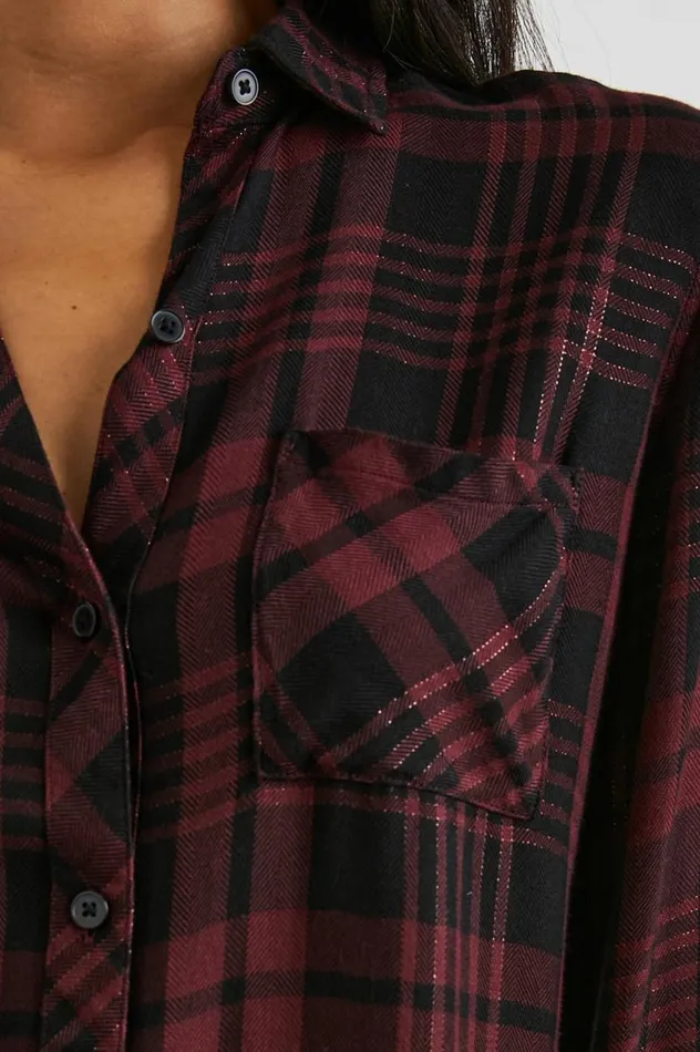 Rails Tops Women HUNTER SHIRT Black Merlot Lurex
