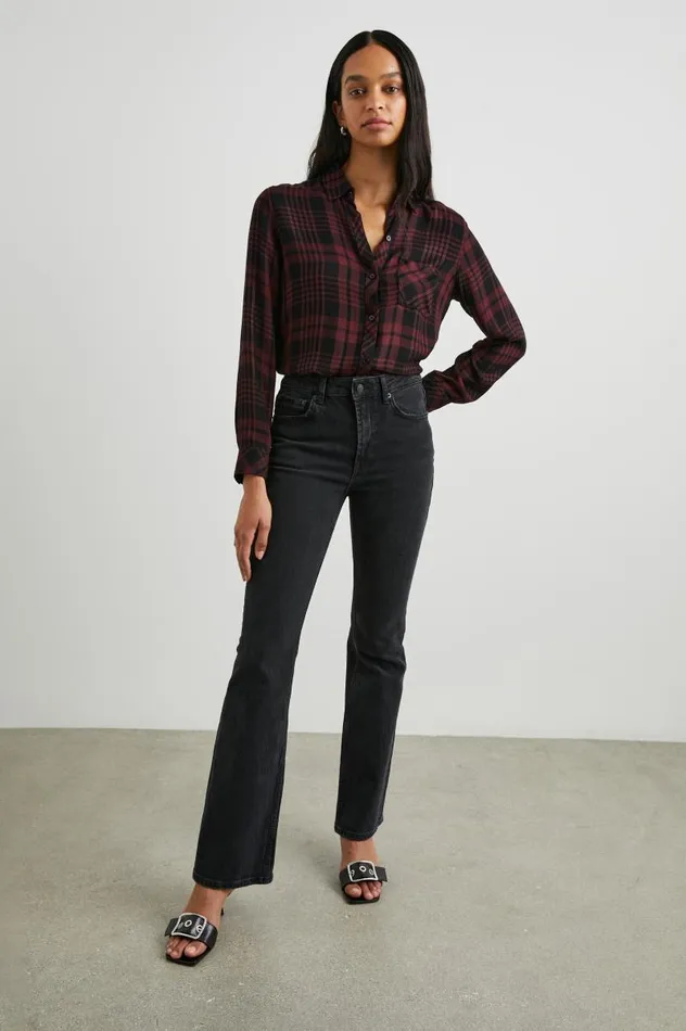 Rails Tops Women HUNTER SHIRT Black Merlot Lurex
