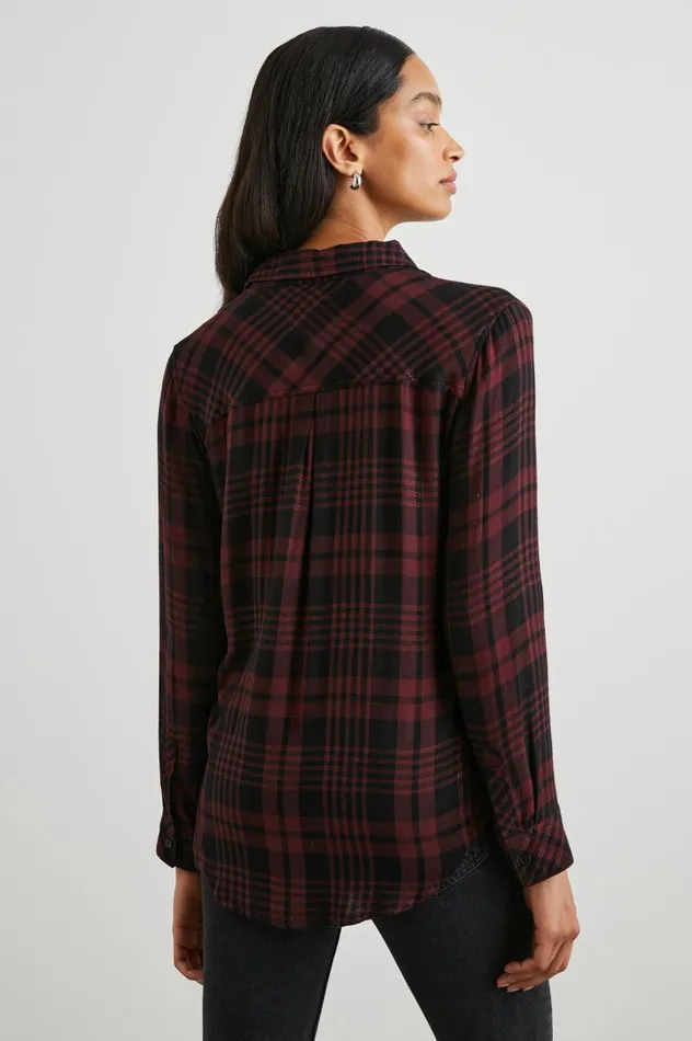 Rails Tops Women HUNTER SHIRT Black Merlot Lurex