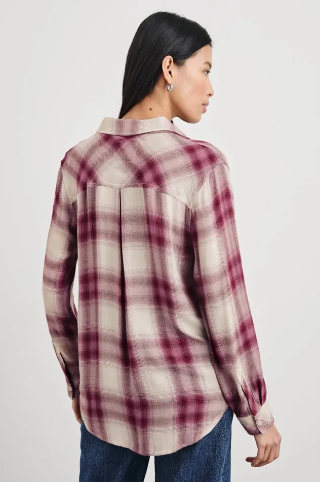 Rails Tops Women HUNTER SHIRT Faded Plum Ivory
