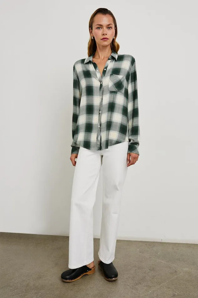 Rails Tops Women HUNTER SHIRT Ivory Olive Teal