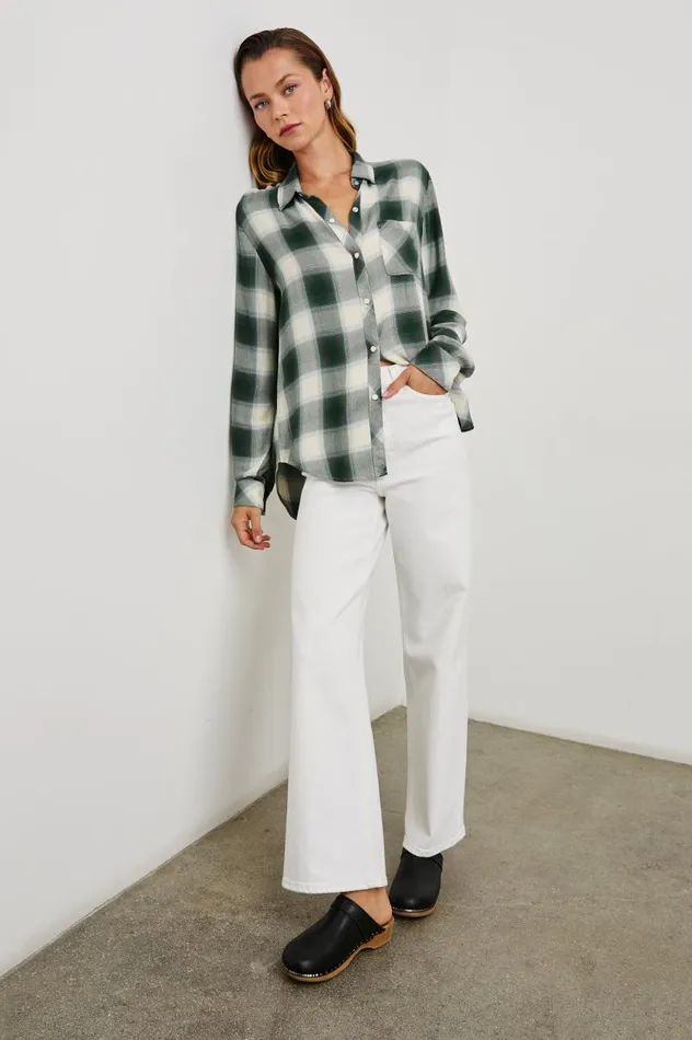 Rails Tops Women HUNTER SHIRT Ivory Olive Teal