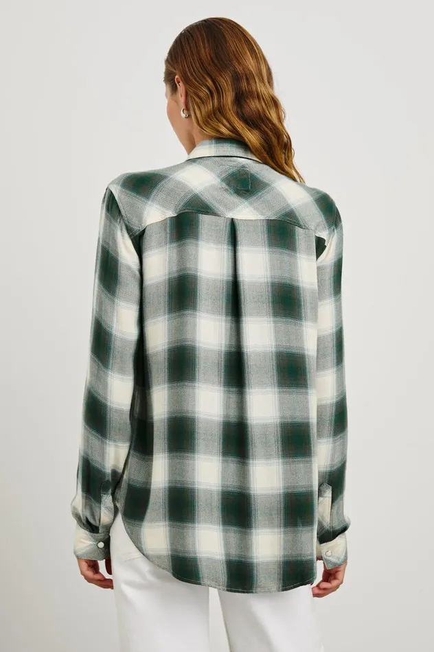Rails Tops Women HUNTER SHIRT Ivory Olive Teal
