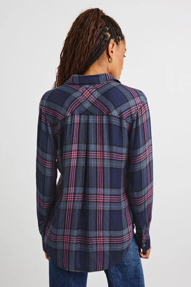 Rails Tops Women HUNTER SHIRT Navy Rose Astor