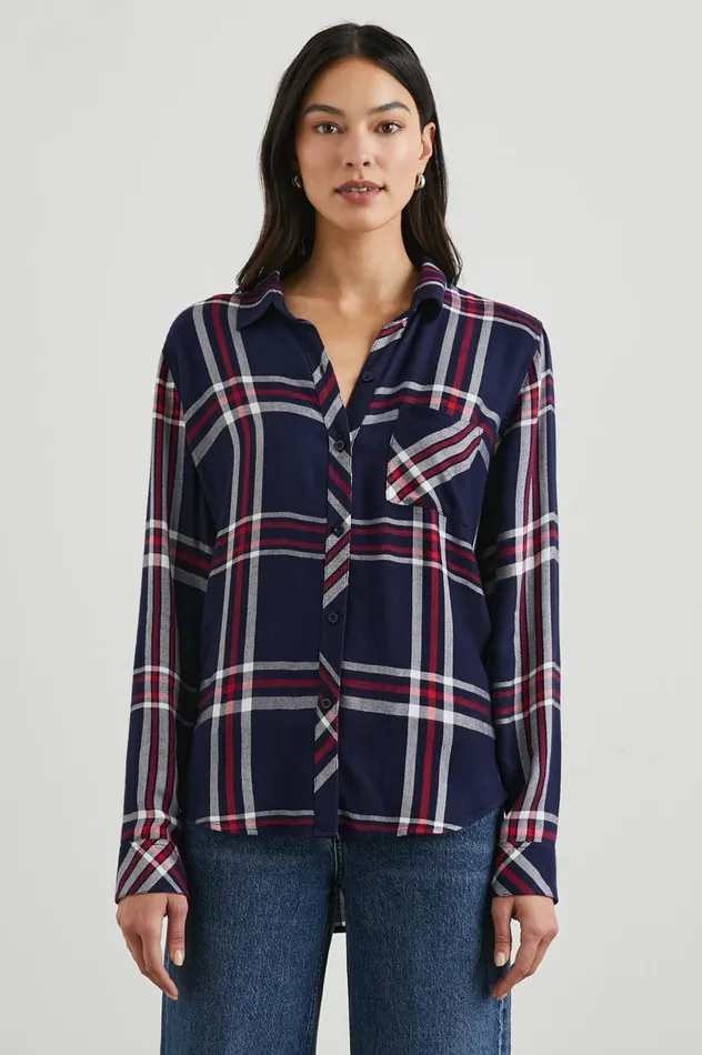 Rails Tops Women HUNTER SHIRT Patriot Navy Red