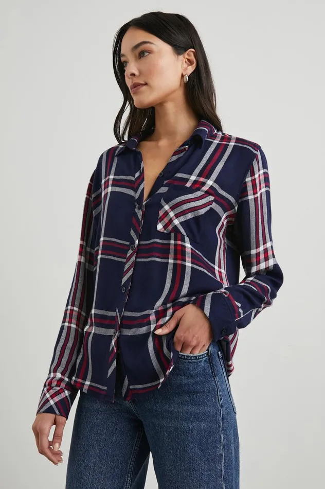 Rails Tops Women HUNTER SHIRT Patriot Navy Red