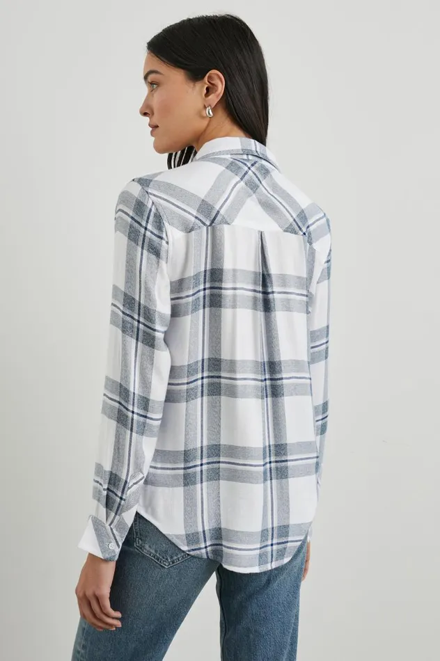 Rails Tops Women HUNTER SHIRT White Indigo Melange