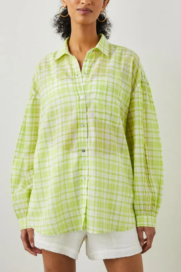 Rails Tops Women JANAE SHIRT Lime Plaid