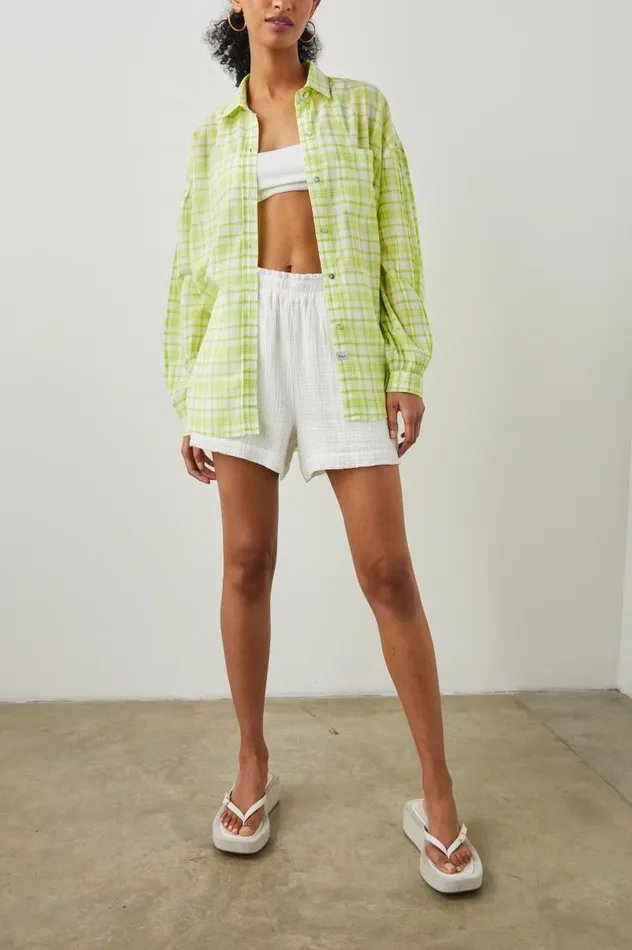 Rails Tops Women JANAE SHIRT Lime Plaid