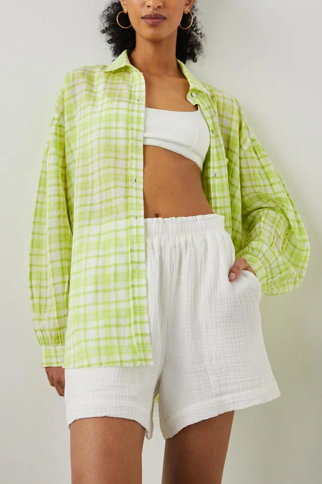 Rails Tops Women JANAE SHIRT Lime Plaid