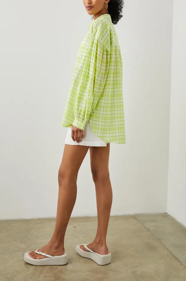 Rails Tops Women JANAE SHIRT Lime Plaid