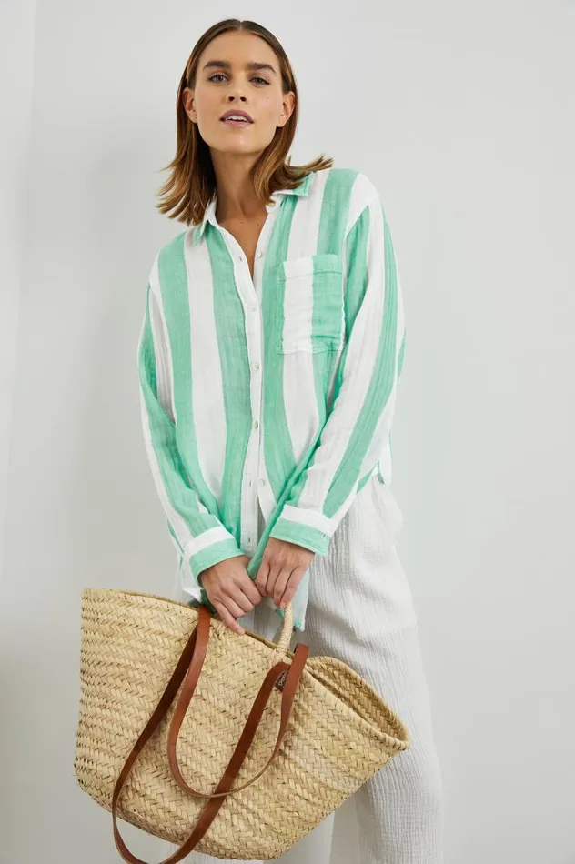 Rails Tops Women JAYLIN SHIRT Jade Stripe