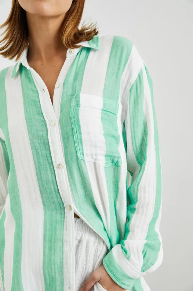 Rails Tops Women JAYLIN SHIRT Jade Stripe