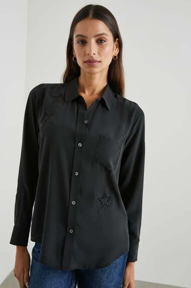 Rails Tops Women KATE SHIRT Black Eyelet Stars