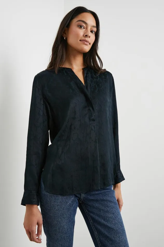 Rails Tops Women PEARL TOP Onyx Leopard