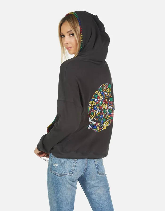 Raya Lucky Happy Face Onyx Women039s Lauren Moshi Hoodies