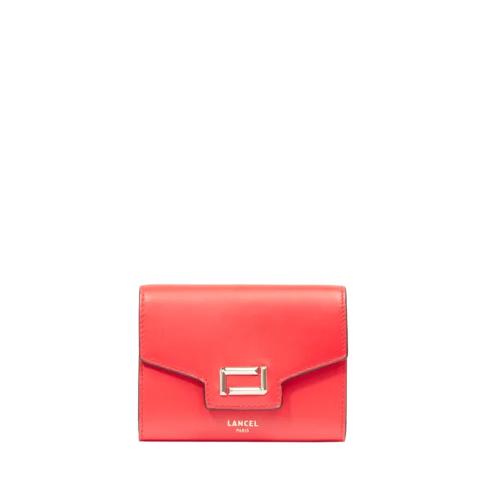 Rectangular Flap Compact Wallet Kiss Red Women Lancel Purse